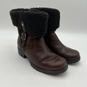 UGG Bellevue Dark Brown Sheepskin Winter Boots with Shearling Cuff